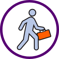 person walking with briefcase icon